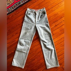 Eckhaus Latta Wide Leg Jeans in True Blue